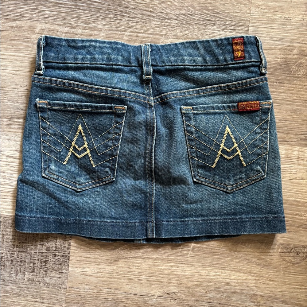 7 For All Mankind Denim Mini Skirt - Picture 4 of 8